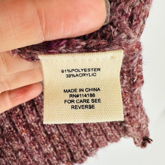 Retrology Purple Chunky Knit Asymmetric Neck Pullover Sweater Plus Size 1X NWT - Picture 4 of 8